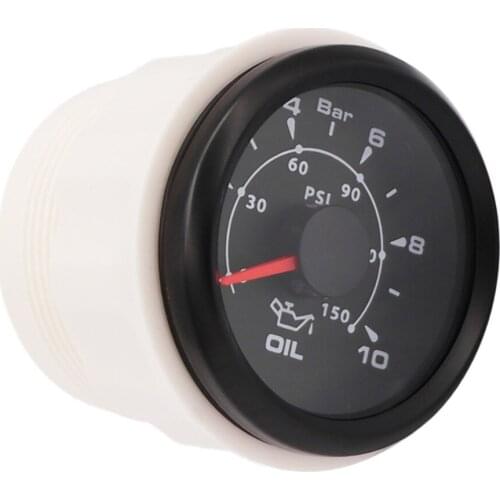 Waterproof 52mm Car Marine Oil Pressure Gauge 5 Bar /10 Bar Fuel Pressure Meter 9~32V with 7 Colors Backlight