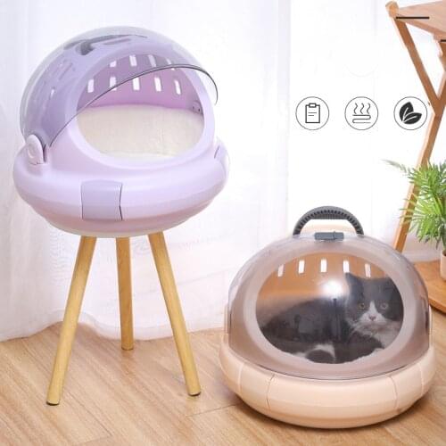 Breathable Pet Cat Travel Space Capsule Cage Transportation Cat Bag with Cushion Mat Pet Cat Outdoor Carrier Backpack Bags