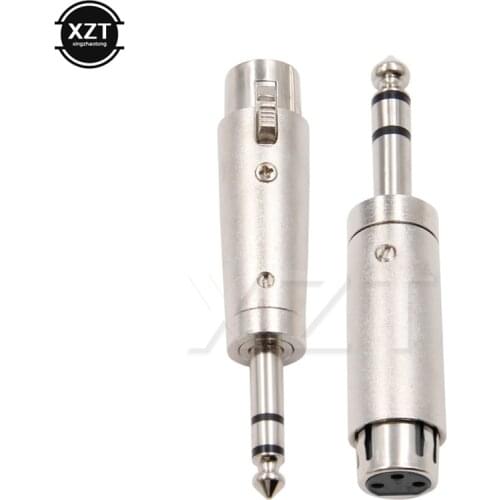 High quality Nickel plated 3Pin XLR Female Jack to 1/4" 6.35mm Male Plug Stereo Microphone Adapter connector connector 1pcs