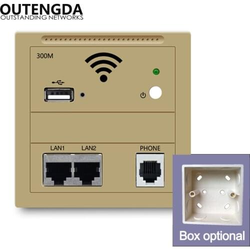 300Mbps Wireless in Wall AP WiFi Router RJ45 802.3af Power Over Ethernet Access Point with USB Charging Phone RJ11 On-off Switch