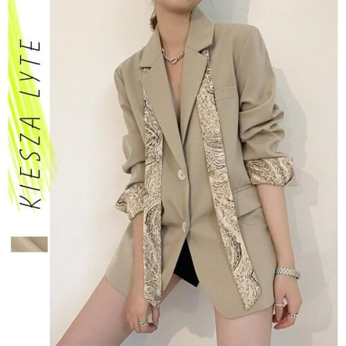 Women Blazer Jacket 2020 Autumn New French Style Lady Office Wear Silk Scarves Suit Jackets Vintage Feminino Outerwear