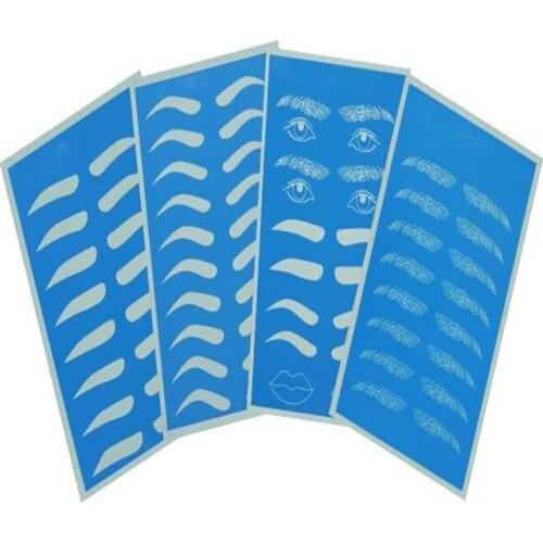 2 Pcs Silicone Permanent Makeup Eyebrow Tattoo Practice Skin Blue 19.5X14.5cm Fake By Free Shipping