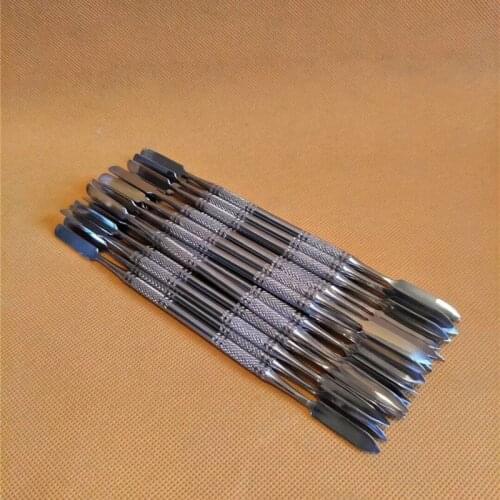 5pcs 180mm Round Handle Stainless Steel Micro-medicine Spoon 18cm Stainless steel scraper Laboratory drug scraping Sharp scraper