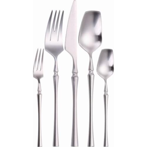 5pcs Dinnerware Set 304 Stainless Steel Cutlery Set Fork Spoon Kinfe Tableware Tea Forks Knives Coffee Spoon Luxury Cutlery Set