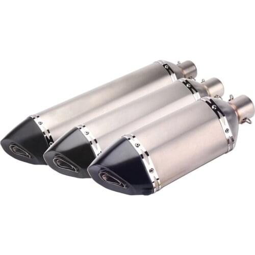 570mm/470mm/370mm Inlet 51mm 61mm Motorcycle Exhaust Pipe Muffler Pitbike Motorbike Muffler Escape Moto Slip On Universal