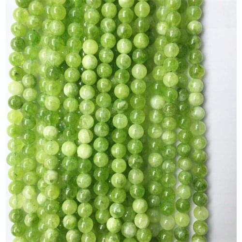 8mm Brazil Peridot Color Olivine Quartz Gemstone Green Natural Stone Round Spacer Gem Bead for Jewelry Bracelet Diy Making