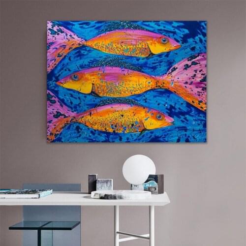 One Piece Poster Art Print Colorful Fish Printed Canvas Painting Modern Cuadros Decorativos Shopify Dropship Home Decor Wall Art