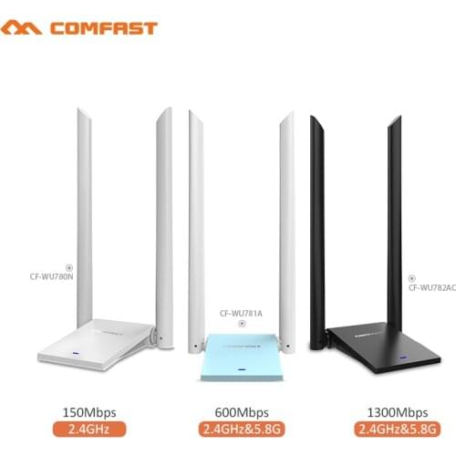 COMFAST 150/600/1300Mbps High Power Wireless WiFi USB Adapter Dual Antenna WiFi USB Network Card Dual band WiFi Receiver