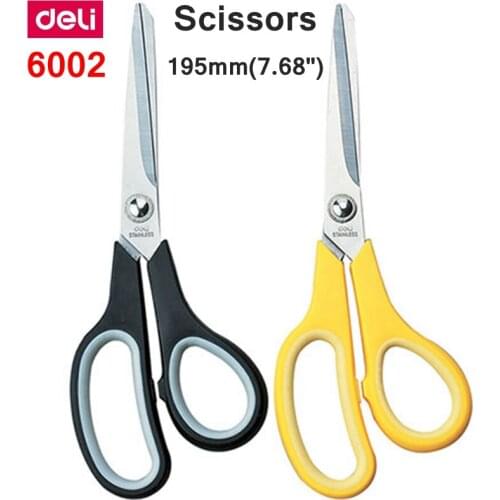 Deli 6002 Scissors 195mm(7.68") stainless steel scissors retail packing