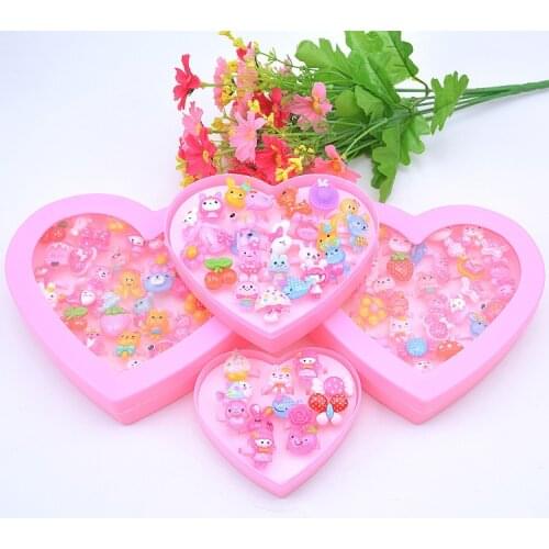 Childrens handmade toy plastic cartoon animal flower ring resin ring for kindergarten baby prize girls gift