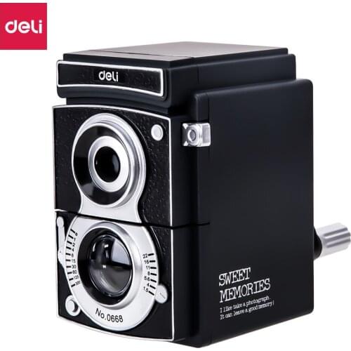 DELI Rotary pencil sharpener pencil cutter Gift Camera cute sharpener knife smooth sharpening school accessories 0668