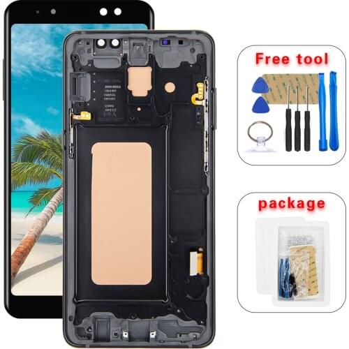 For Samsung Galaxy A8 Plus 2018 LCD Touch Screen Digitizer Assembly A730F A730F/DS A8+ Plus LCD Screen With Frame