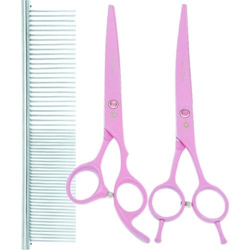 Purple Dragon 7 inch Professional Pet Grooming Shears Japan Steel Dogs Cutting Thinning Scissors Cat Grooming Clippers B0037B