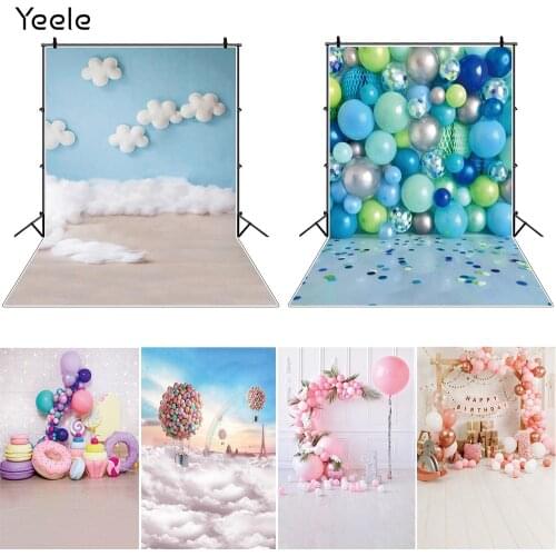Yeele Newborn Baby Birthday Party Ballon Bear Floor Photography Backdrop Photographic Decoration Backgrounds For Photo Studio