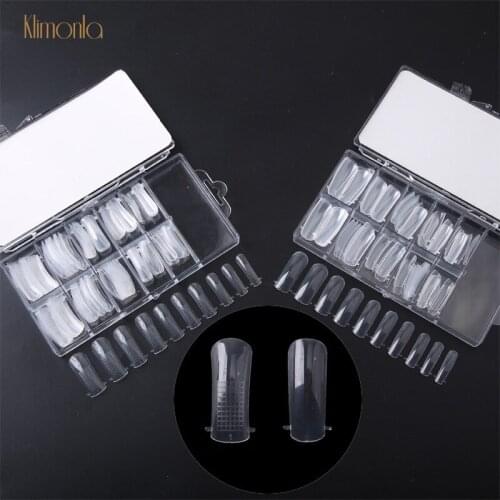 100pcs Transparent Quick Building Nail Art Extension Mold Crystal Fake Nails For UV Gel Acrylic DIY Manicure False Nail Tips