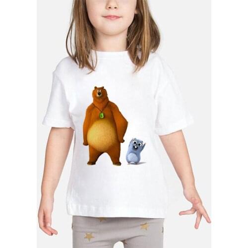 Kawaii Bear Animal Print Kids Clothes Novelty T-shirt Girls Boys Round Neck T Shirt Summer Streetwear Top 1181