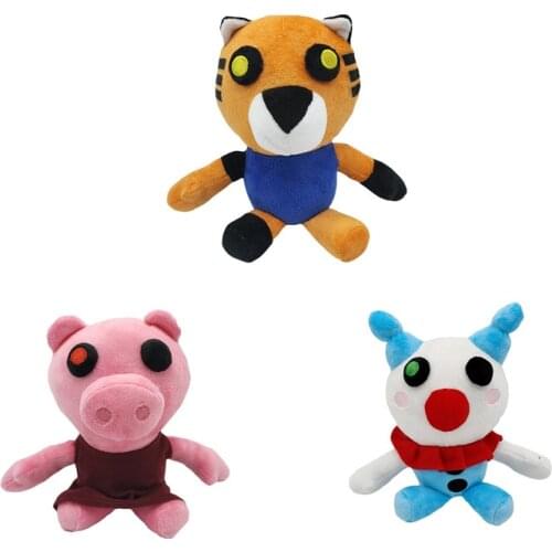 2021 20cm New Cute Soft Robloxed World Adventure Piggy Clown Plush Toy PP Cotton Game Cartoon Doll Boy Birthday Christmas Gift