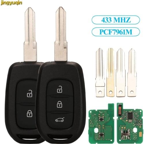 Jingyuqin Remote Car Key Fob Control 433MHZ PCF7961M For Renault Sandero Dacia Logan Lodgy Dokker Duster HU136TE