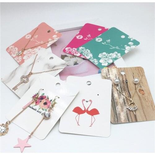 10pcs 8x6cm lovely necklace/pendant/bracelet display card printing flamingo/marble jewelry packaging card
