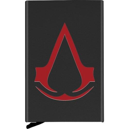 Cool Assassin Symbol Printing ID Credit Card Holder Mini Rfid Wallet Automatic Pop up Bank Card Case
