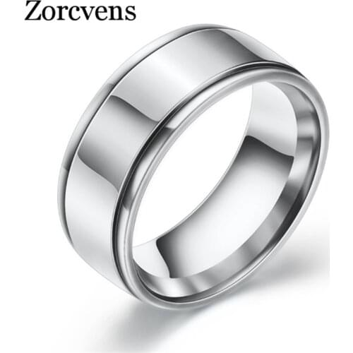 Modyle Promotion Stainless Steel Black/Silver Color/Gold Color Anti-allergy Smooth Couple Wedding Ring Woman Man Fashion Jewelry