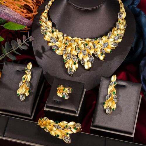 KellyBola High-Quality Exquisite Shiny Full Cubic Zirconia Jewelry Set Ladies Wedding Banquet Festival Celebration Jewelry