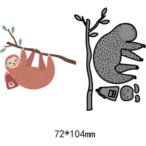 Cute Sloth Animal Metal Cutting Dies for DIY Scrapbooking Handmade Paper Cut Metal Animals Stamps and Stencil Dies 7.2*10.4cm