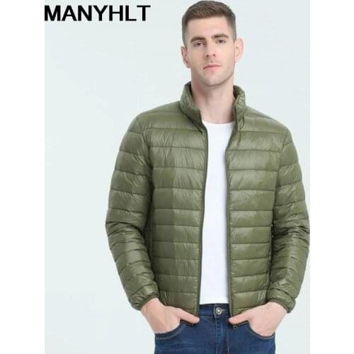 Winter 2021 Mens Windbreaker Plus Size Light And Thin Short Warm Coats Branded Clothing Down Jacket Oversize Clothes Outerwear