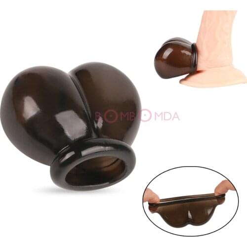 Male Reusable Penis Sleeve Scrotum Ring Bondage Chastity Cage Cock Ring Restraint Sex Toys For Men Delay Ejaculation Penis Rings