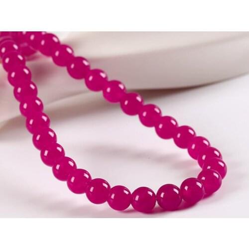 Natural Gemstone Loose Beads Rose Red Agate Chalcedony Jewelry Wholeasles 15"/strand Pick size