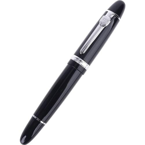 New Jinhao 159 Black And Silver M Nib Fountain Pen Thick P82A