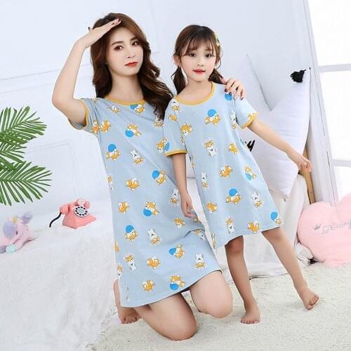 New Kids Girls Nightgowns 100% Cotton Nightdress Summer Baby Clothes Sleepwear Big Girl Night Dress Sleepshirt Children Pajamas
