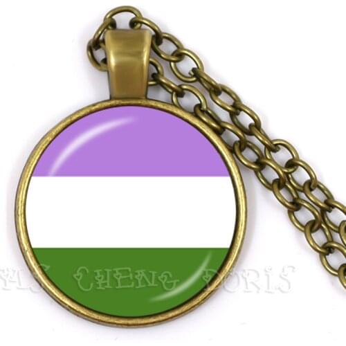 LGBT Colour Round Pendant Necklace For Women Men Fashion Lovers Jewelry Gay Pride Bijoux Accessories Pendientes Gift