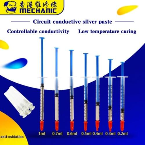 MECHANIC 0.2 /0.3/0.4/1ML Silver Conductive Adhesive Glue Wire Electrically Conduction Paste for PCB Circuit Board Repair Tool