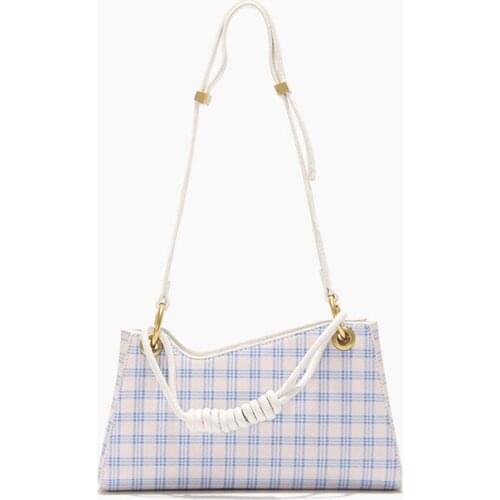 2021 Spring Summer New Plaid Purple Black White Handbag Womens Versatile Messenger Bag Small Mini Womens Bag