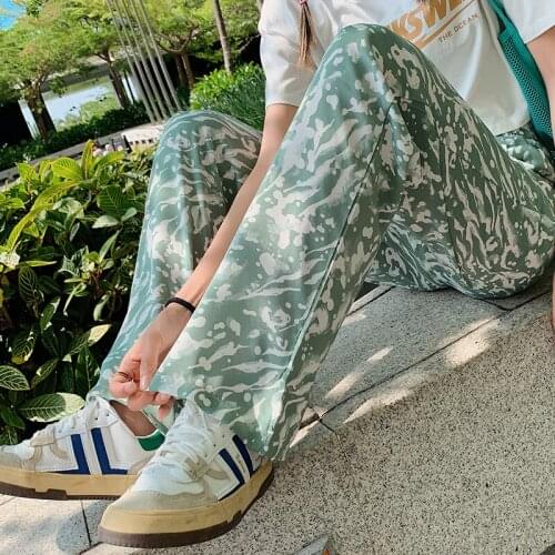 Tie Dye Harajuku Women Pants 2021 Summer Wide Leg Y2k High Waist Joggers Streetwear Female Sweatpants Jogging Femme Trousers