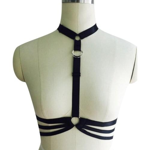 Sexy Lingerie Anya Cage Bra and chest cage harness goth womens Body Harness Belt