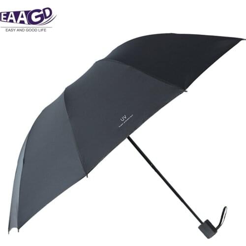 1Pcs Windproof Folding Umbrella Travel with Black Glue Coating, Durable Portable Umbrella for Men and Women
