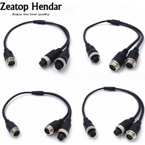1Pcs 4 Types M12 4Pin Aviation Head to Aviation Head Male / Female Extension Y Splitter Cable Adapter for CCTV Camera Connector