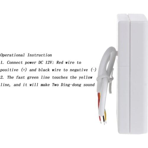1 PC DC 12V Ring DING DONG Ringer Access Control Wired Doorbell External White