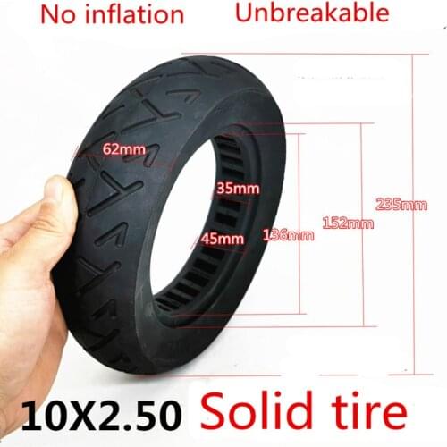 10 * 2.5 hollow tire free inflatable honeycomb tire high elasticity 10 inch tire 10X2.50 hollow solid tire
