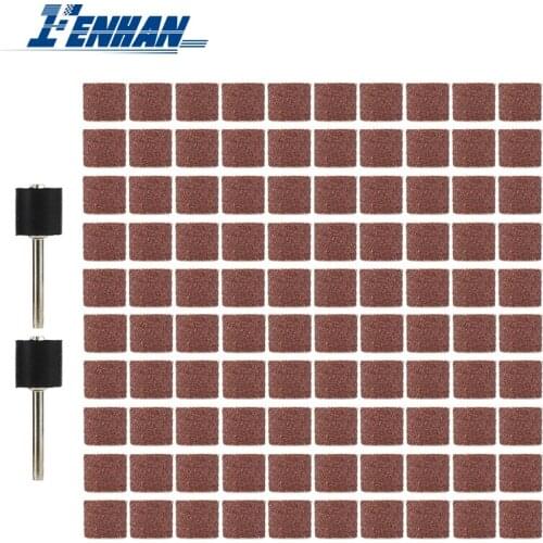 102pcs Drum Sanding Kit 1/2 Inch 100 Grit Sanding Disc with 12.7mm Sanding Mandrels for Dremel Rotary Tools Sanding Bands Set