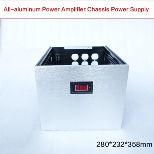 280*232*358mm All-aluminum Power Amplifier Chassis Power Supply Case Transformer Shell Audio Box Multi-purpose Enclosure DIY