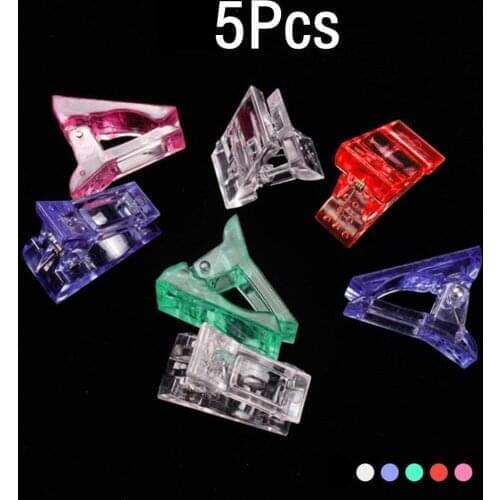 5Pcs Nail Tips Clip Transparent Quick Building Clips Nail Art Assistant Tool Extension Clamp DIY Manicure Nail Mold Clip