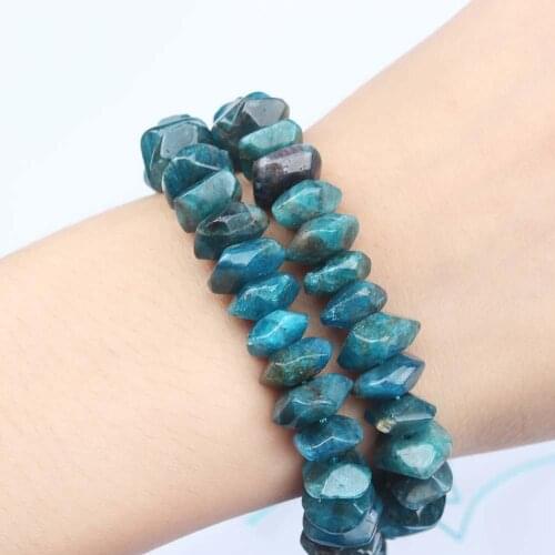 AAA Irregular Blue Apatite Beads Natural Stone 6x11mm Loose Gems Beads for Jewelry Making DIY Bracelet Accessories 7.5