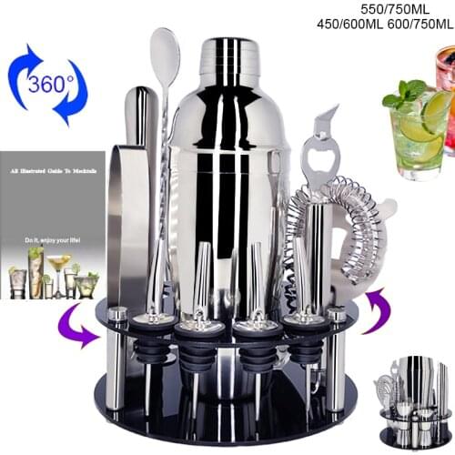750ml/600ml/450ml Stainless Steel Bar Tool Shake Mixing Cup Bartending Cocktail Shaker Drink Mixer Barware Tools