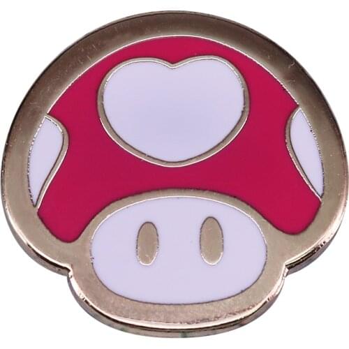 Heart shroom pin Princess Peach fan cute fantastic addition