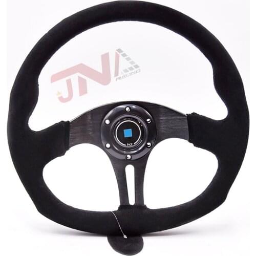 345MM High performance D-Shape Suede Leather Car styling race steering wheel