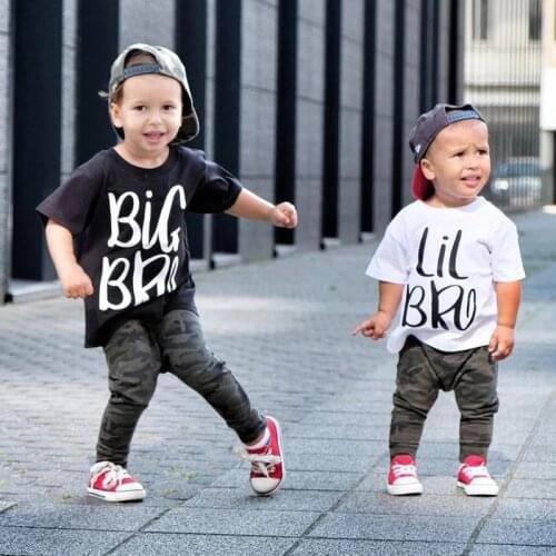 Sibling Set Big Brother Little Sister Sibling Clothes Childrens Gift Big Bro Lil Sis T Shirt Baby Romper Twins Matching Outfits