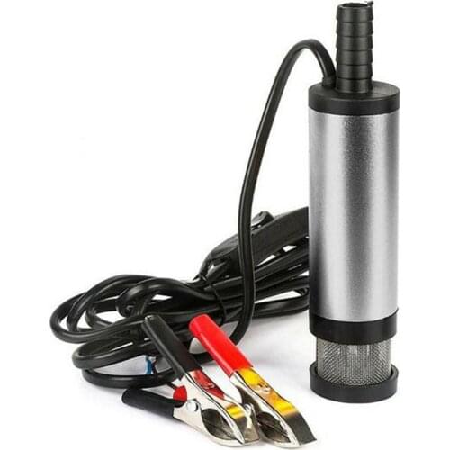 DC24V 12L Electric Submersible Pump For Pumping Diesel Oil Water Fuel Transfer Pump oil Suction Pump Alligator Clip practical